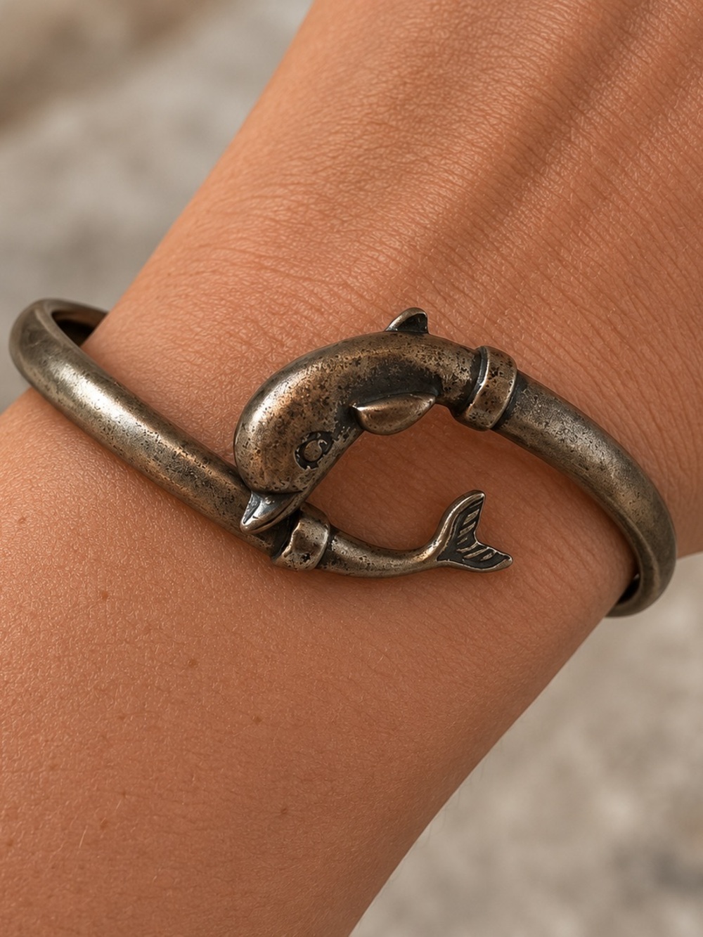 Vintage .925 Dolphin Bangle